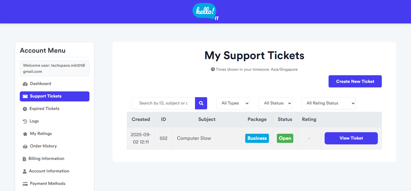 Step-by-step guide to submit a helpdesk ticket with HelloIT